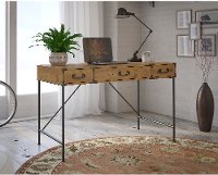 Kathy Ireland Golden Pine 48 Inch Writing Desk - Ironworks