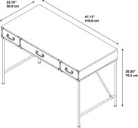 Kathy Ireland Golden Pine 48 Inch Writing Desk - Ironworks-5