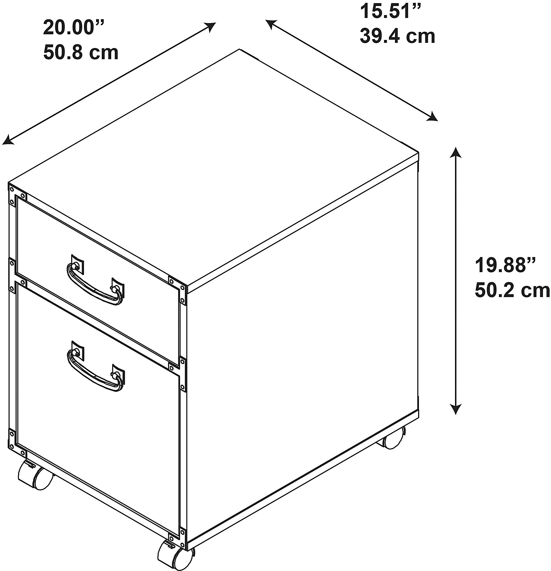 Golden Pine 2 Drawer File Cabinet - Ironworks-5