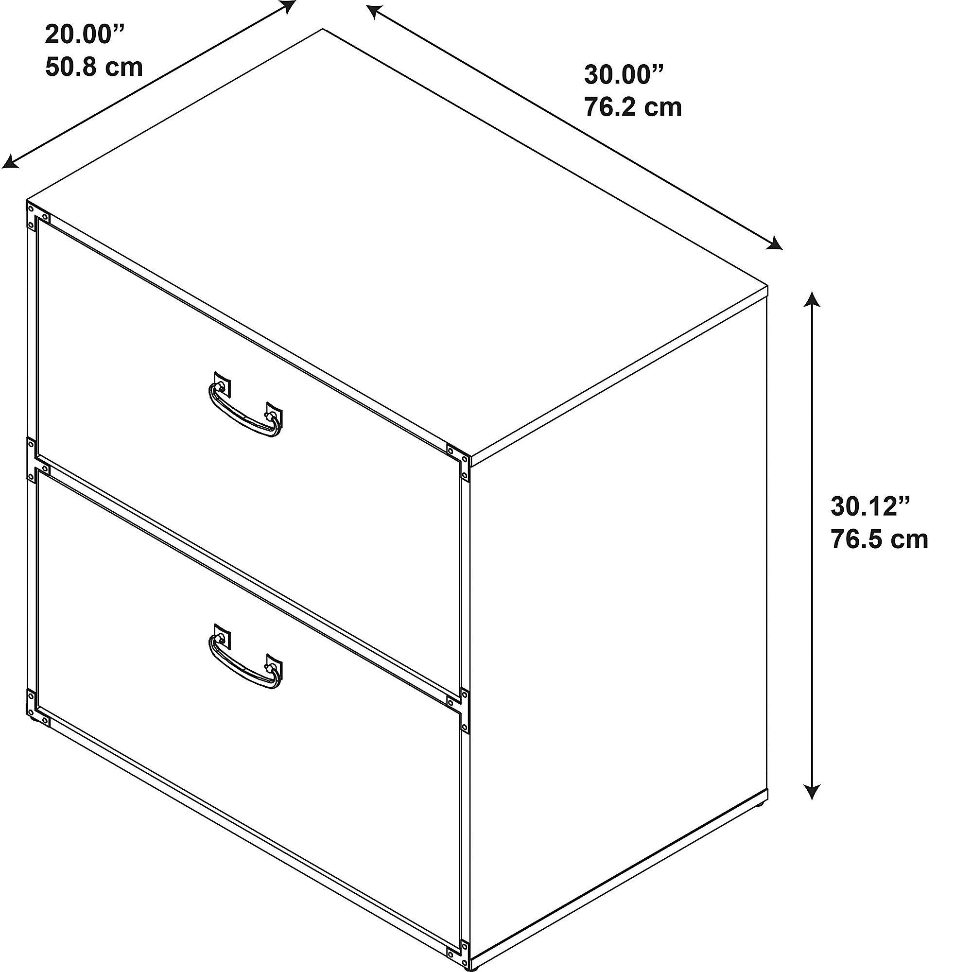 Golden Pine 2 Drawer Lateral File Cabinet - Ironworks-5