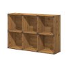 Kathy Ireland Golden Pine 6-Cube Bookcase - Ironworks -3