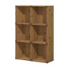 Kathy Ireland Golden Pine 6-Cube Bookcase - Ironworks