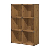 Kathy Ireland Golden Pine 6-Cube Bookcase - Ironworks