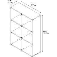 Kathy Ireland Golden Pine 6-Cube Bookcase - Ironworks -4