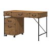 Kathy Ireland 48 Inch Writing Desk, 2 Drawer Mobile Cabinet - Ironworks