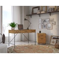 Kathy Ireland 48 Inch Writing Desk, 2 Drawer Mobile Cabinet - Ironworks-2
