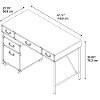 Kathy Ireland 48 Inch Writing Desk, 2 Drawer Mobile Cabinet - Ironworks -5