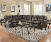 Dark Brown Classic Contemporary 2 Piece Sectional Sofa - Lucky
