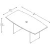 Harvest Cherry 72L x 36W Boat Shaped Table - Conference Tables-6