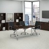 Mocha Cherry 72L x 36W Boat Shaped Table Metal Base - Conference Tables-1