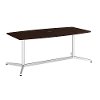Mocha Cherry 72L x 36W Boat Shaped Table Metal Base - Conference Tables-2