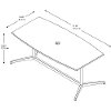 Mocha Cherry 72L x 36W Boat Shaped Table Metal Base - Conference Tables-5