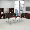 Harvest Cherry 72L x 36W Boat Shaped Table Metal Base - Conference Tables