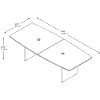 Mocha Cherry 96L x 42W Boat Shape Table - Conference Tables-6