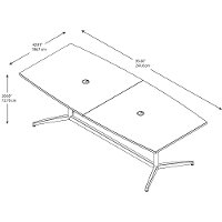 Mocha Cherry 96L x 42W Boat Shape Metal Base Table - Conference Tables-6