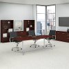 Harvest Cherry 96L x 42W Boat Shape Metal Base - Conference Table