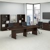 Mocha Cherry 120L x 48W Boat Shape Wood Base Table - Conference Tables-2