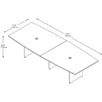 Cherry 120L x 48W Boat Shape Wood Base Harvest Table - Conference Tables-5