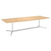 Natural Maple 120L x 48W Boat Shape Metal Base Table - Conference Tables-2