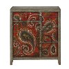 Clearance Hand Painted Red and Gray Paisley Cabinet - Ashbury