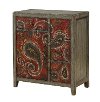 Hand Painted Red and Gray Paisley Cabinet - Ashbury-2