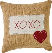 Hugs and Kisses Heart Applique Throw Pillow