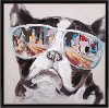 City Shades Dog Framed Canvas Wall Art