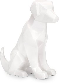 White Porcelain Dog Sculpture