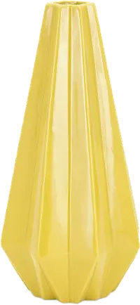 12 Inch Yellow Ceramic Vase