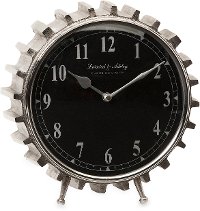 Silver Carlton Table Clock with Black Face