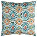 Blue and Orange Aztec Indoor-Outdoor Throw Pillow