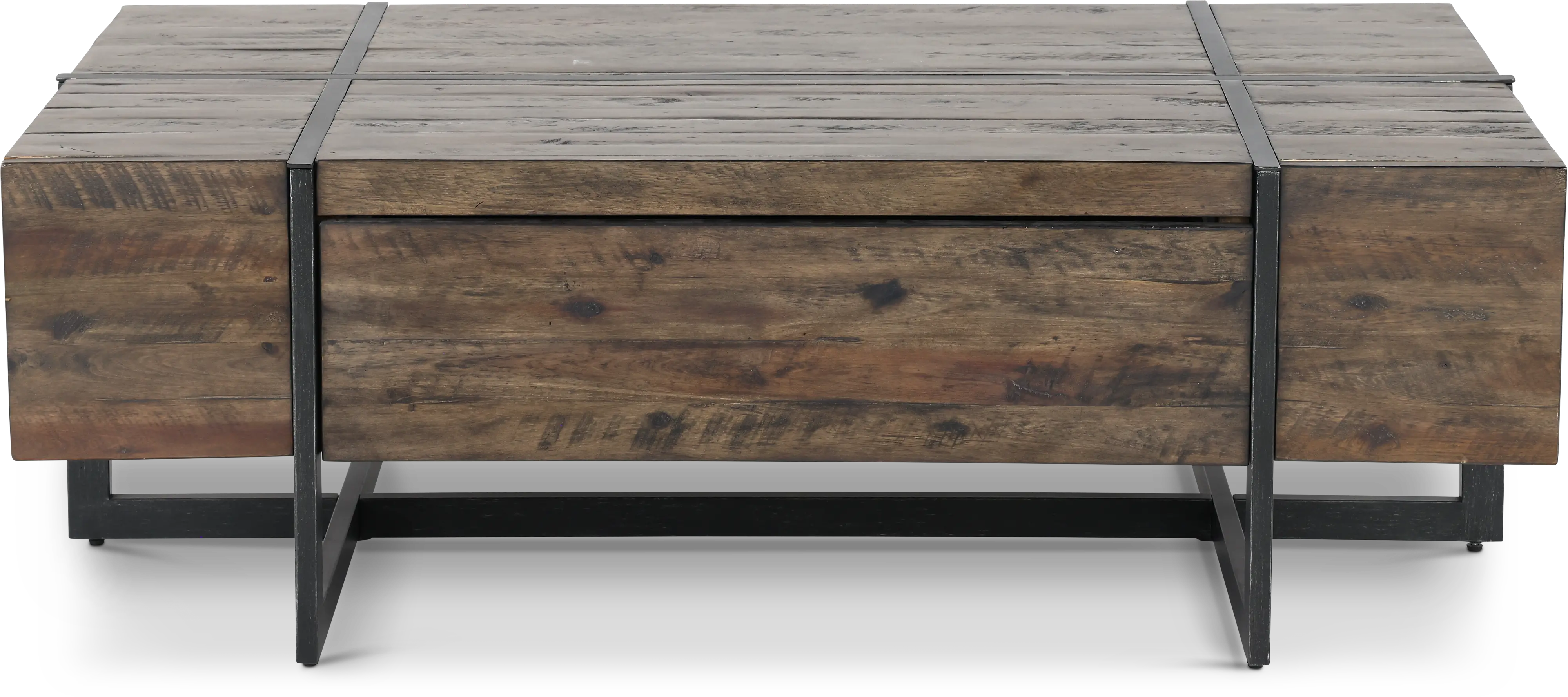 Rustic Brown Wood Coffee Table - Modern Timber-1