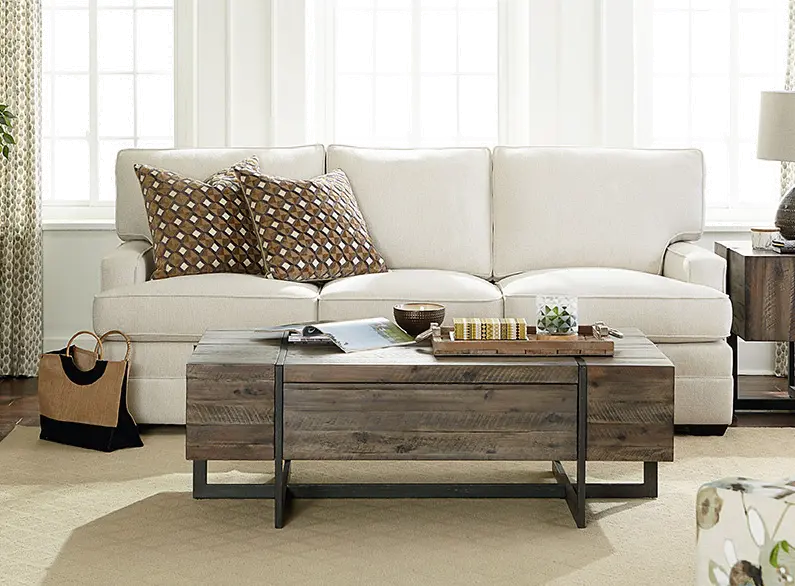 Rustic Brown Wood Coffee Table - Modern Timber-2