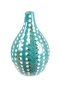 8 Inch Blue Pussy Willow Ceramic Vase