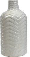 7 Inch White Chevron Pattern Ceramic Vase