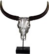 Antique Silver Bull Skull Decor