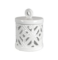 7 Inch White Tea Light Holder