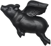 Black Flying Pig Wall Decor