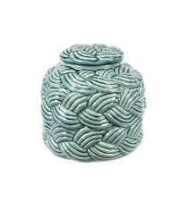 Blue Basket Weave Covered Jar