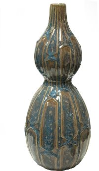 19 Inch Blue Double Gourd Vase