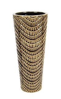 12 Inch Brown Ceramic Vase