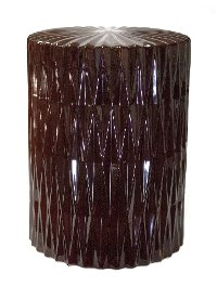 Antique Red Pleated Fan Stool
