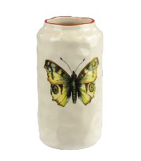 Small White Butterfly Ceramic Vase