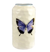 Medium White Ceramic Butterfly Vase