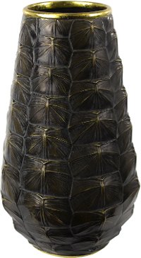 14 Inch Black Resin Turtle Vase