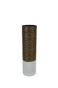 19 Inch Brown and White Decorative Resin Vase