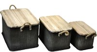 15 Inch Metal Rectangular Storage Basket