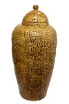 16 Inch Brown Ceramic Lidded Jar