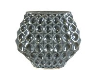8 Inch Gray Geometric Ceramic Vase