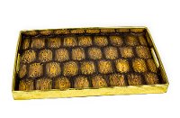 Brown and Gold Resin Turtle Tray with Cut Out Handles